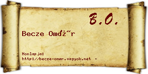 Becze Omár névjegykártya